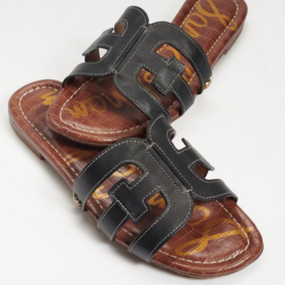 Sam Edelman Black Leather Slide Sandals